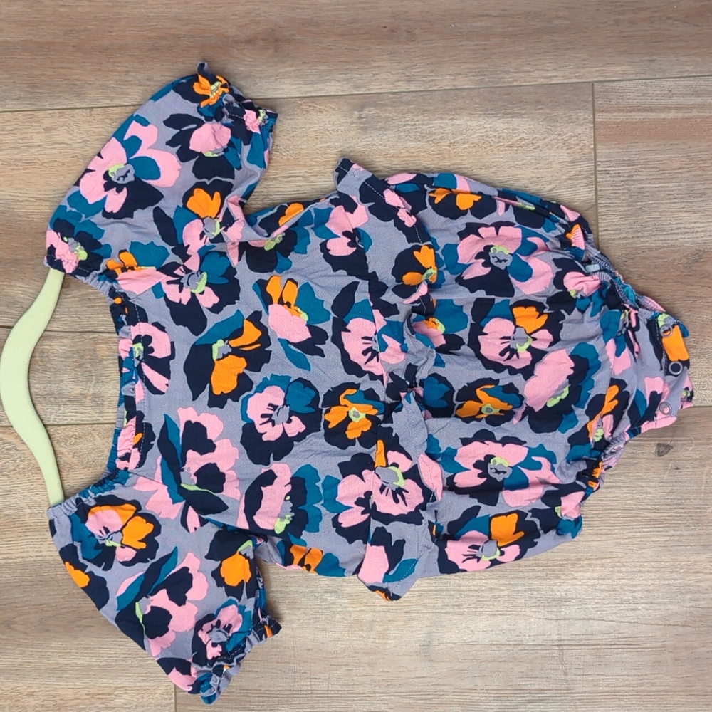 Peyton & Parker Floral Linen Bubble Romper, 24 Months